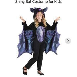 Kid's Shiny Bat Costume Sz S/6-8 Halloween Girl Costume